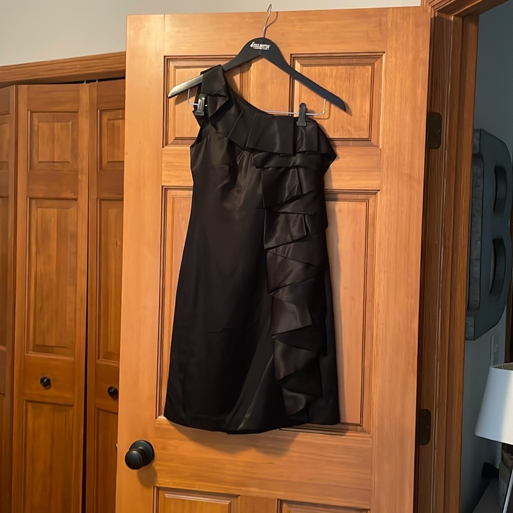 Calvin Klein One Shoulder Ruffle Dress